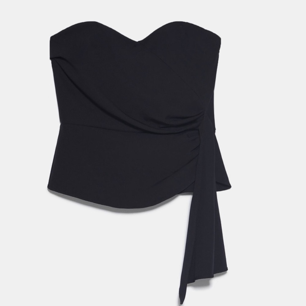 ZARA cropped ruched top NWT